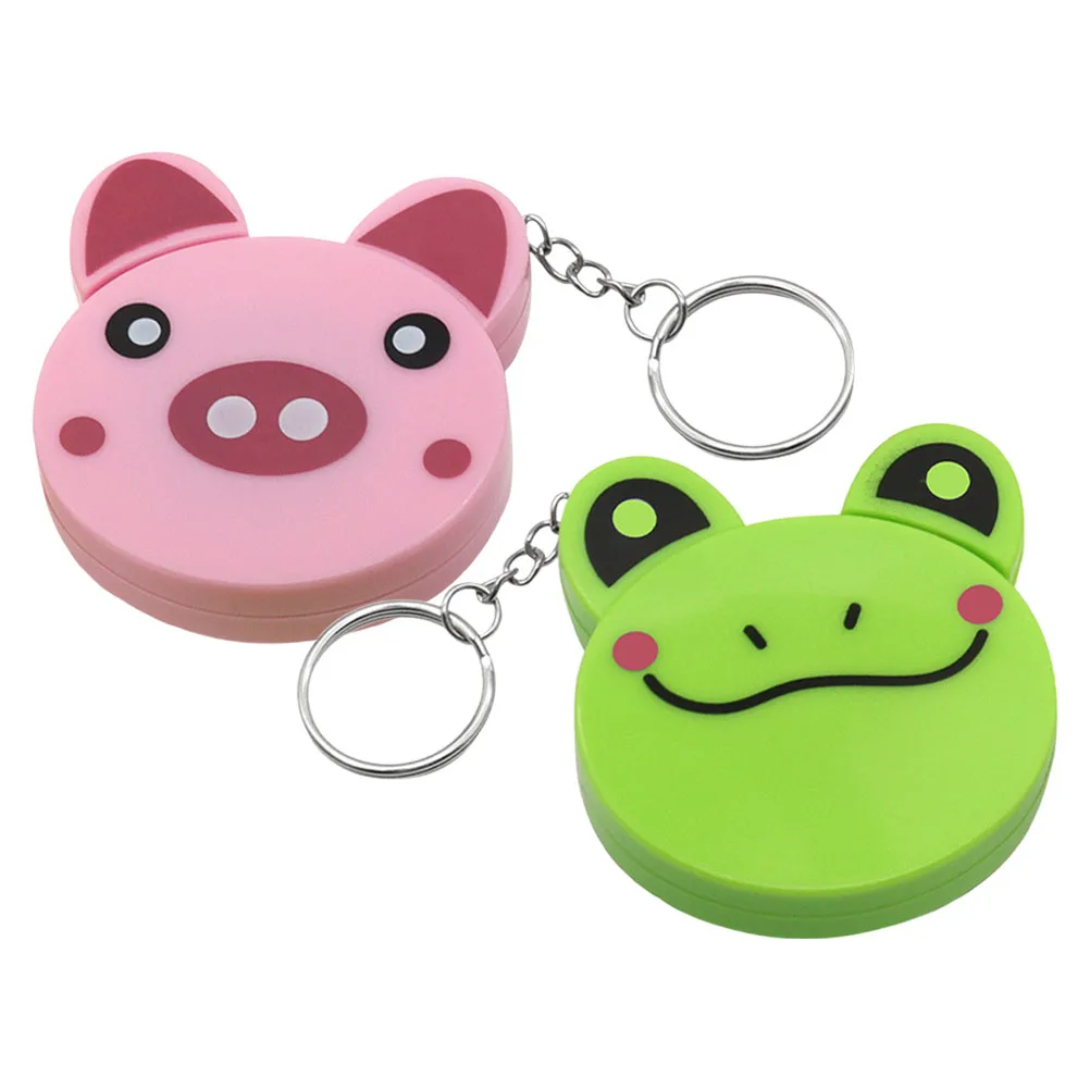 

2Pcs Mini Adorable Children Measuring Tape Small Retractable Keychain Flexible Cute Animal Design for Kids Kid Measuring Tape