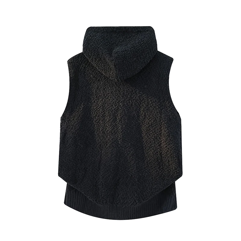 Fashionable Casual Men's Quilted Hooded Knit Vest - Lightweight Padded Sleeveless Jacket, Casual Retro Layered Knit Vest