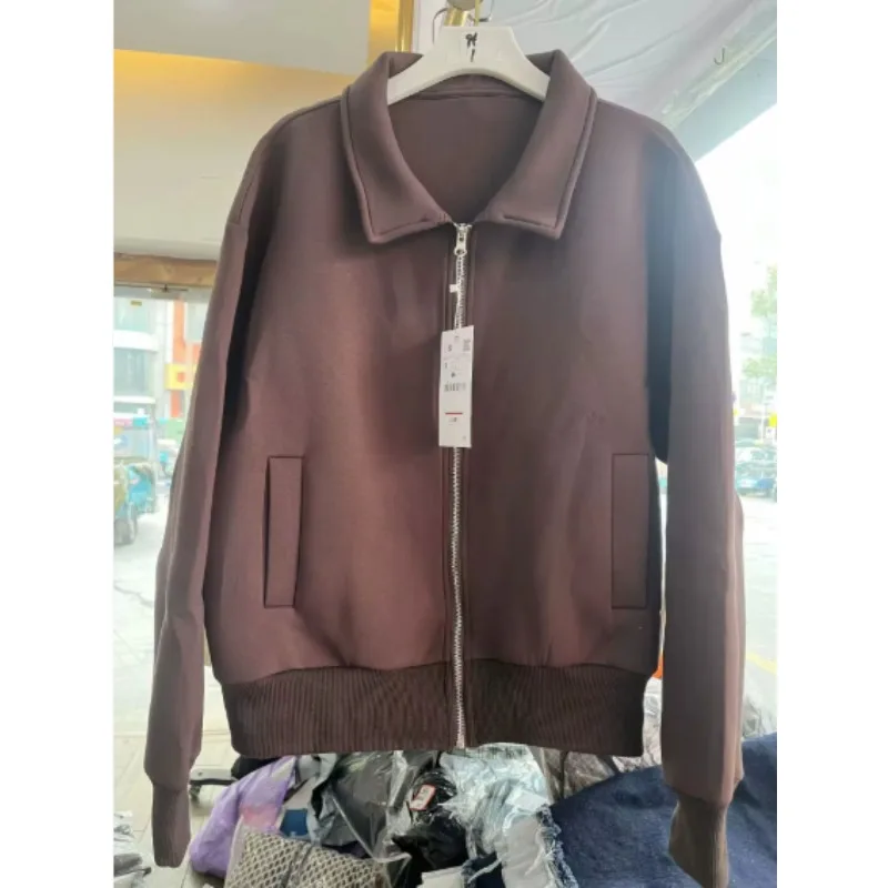 Women's Pilot Jacket with Collar Zipper Pocket Decoration Spring New Casual Women's Clothing