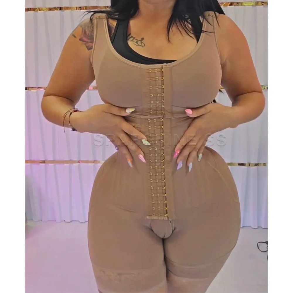 Fajas Colombianas Moldeadoras High Compression with Bones Body Shaper Slimming Reducing Shapewear Post-operative Waist Trainer