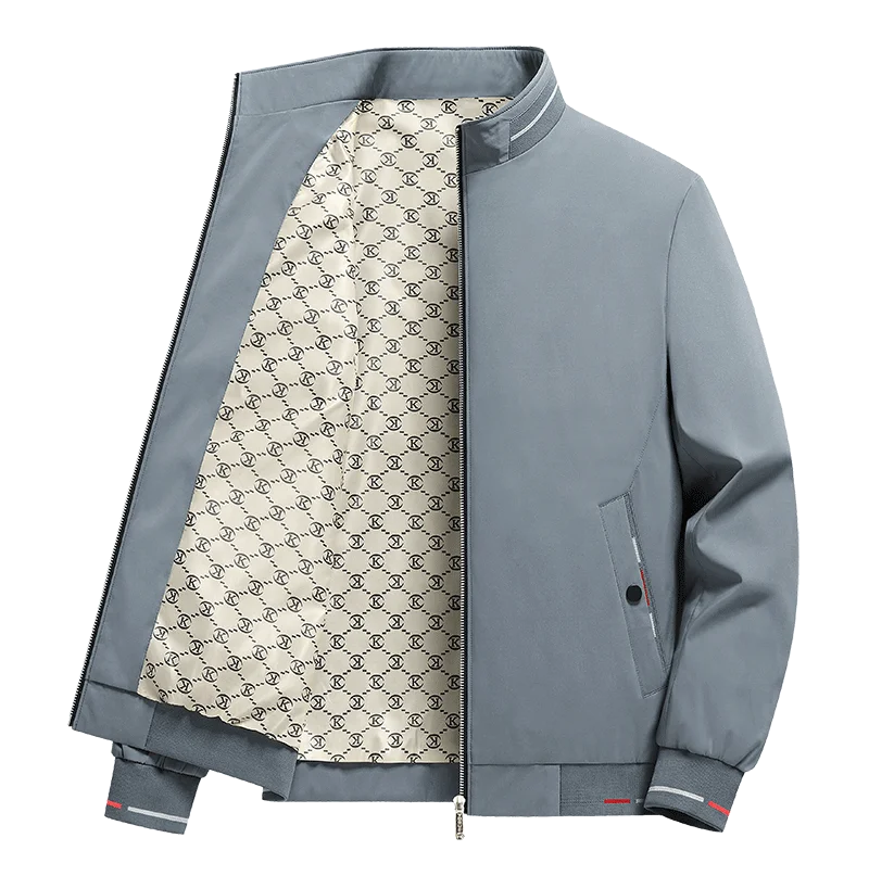 Business stand-up collar jacket men's spring and autumn new plush casual jacket top thickened warm jacket men's clothing