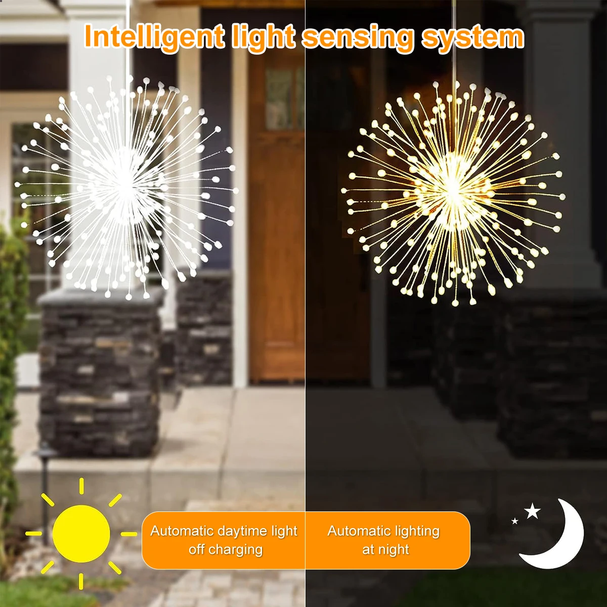 Solar-Feuerwerkslichter für den Außenbereich – 90/150/200 LEDs, 8 Modi, Kupferdraht-Hängelichterkette für Hof, Terrasse, Zelt, Party, Weihnachten – Detail 8