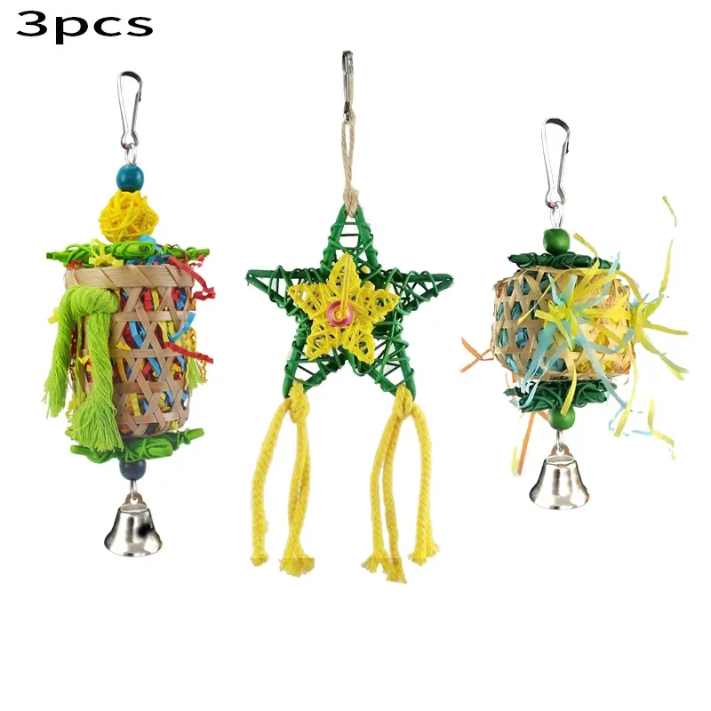 3ps Parrot Bird Toy for Parakeets Agaponis Chewing Cardboard Destroy Birds Toy Parrot Toys for Large Small Birds Toy Accessories