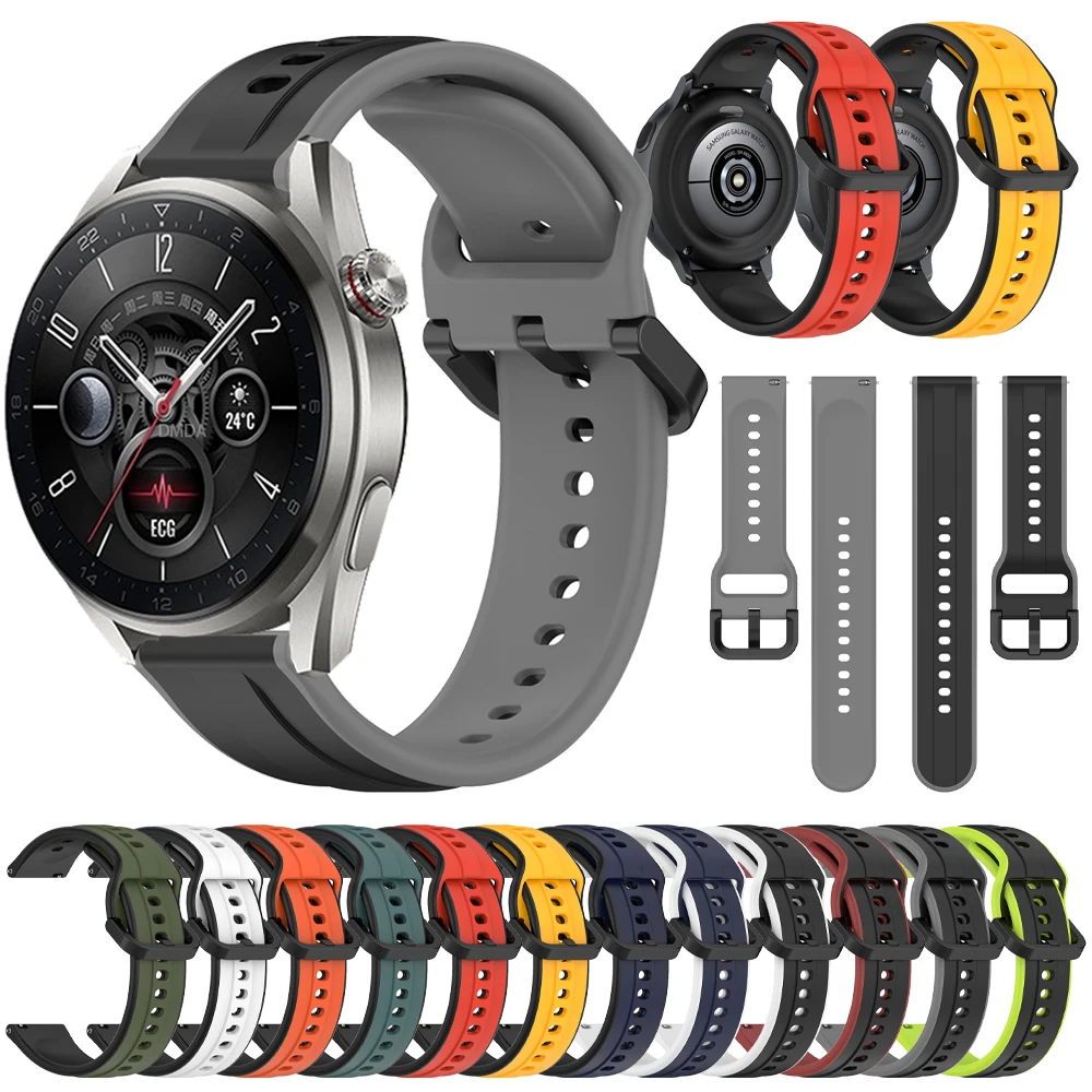 Silicone Sports Band For HUAWEI WATCH Buds GT 3 2 46mm 42mm Strap HONOR Magic Watch2 GS Pro 20/22mm Rubber Breathable Accessorie