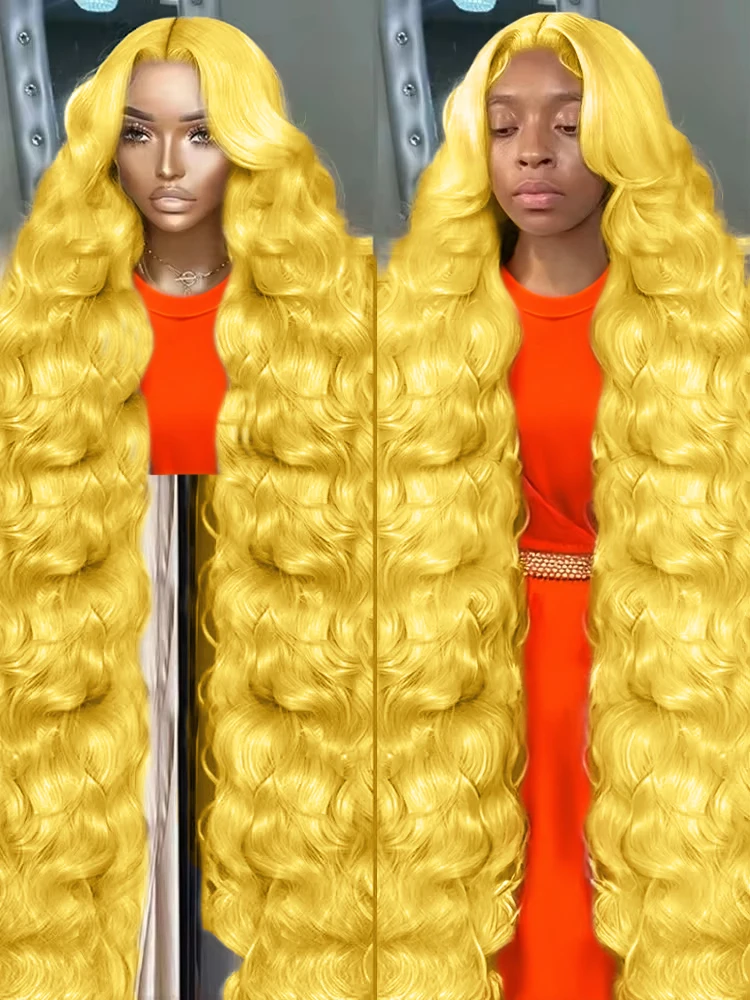 

30 40 Inches Lace Frontal Human Hair Wigs 250% Density Light Yellow Colored 13x6 13x4 HD Lace Frontal Body Wave Wigs For Women