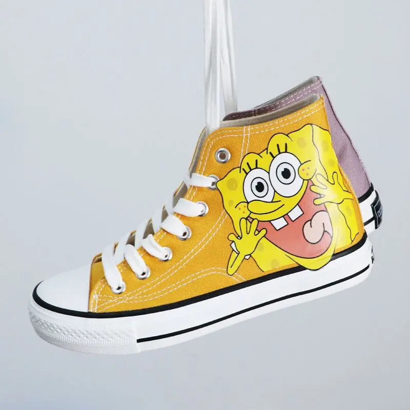 SpongeBob Canvas Shoes Cosplay Couple Shoes Cartoon SpongeBob Patrick Star Non-slip Sneakers Men and Women Casual Tennis Shoes