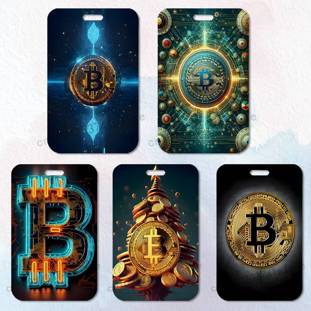 

Bitcoin Badge Holder Pass Bus Work Card Cover Chest Pocket Students Gift ID Card Holder