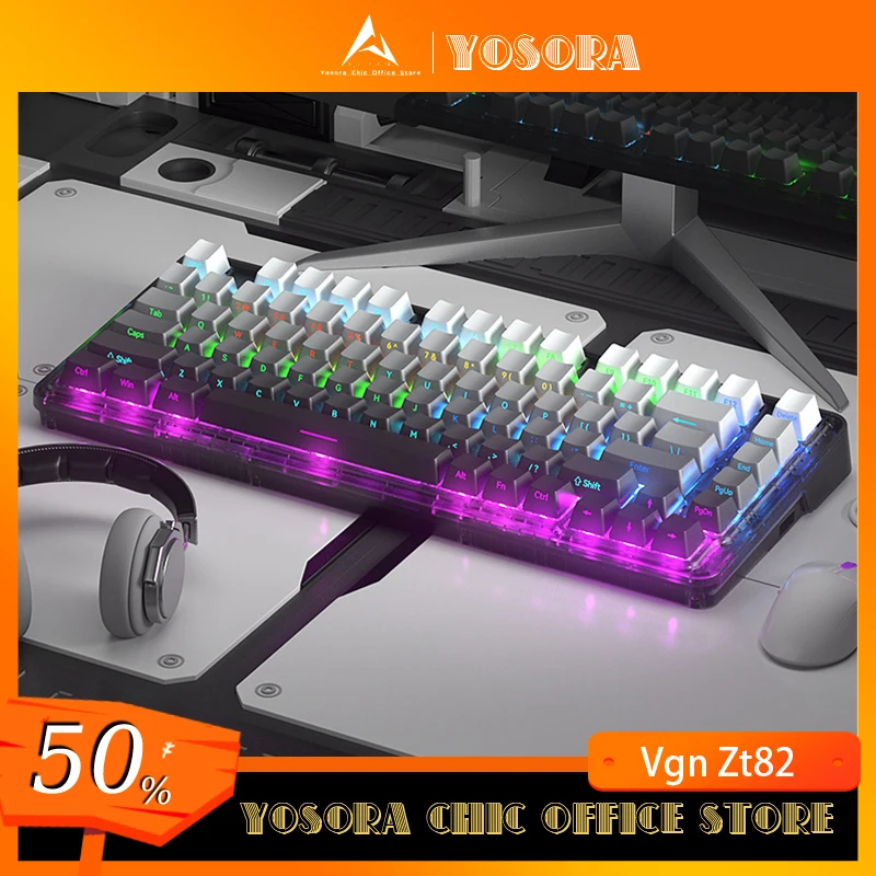 

Vgn Zt82 Mechanical Keyboard 3modes Wireless Bluetooth Hot Swap Rgb Gasket Gaming Keyboard Customized Pc Gamer Accessories Gifts
