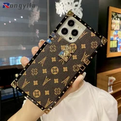 Fashion Square Leather Phone Case For Samsung Galaxy Note 20 Ultra M31 A31 A02 A01 A60 J2 Prime Luxury Geometric cover