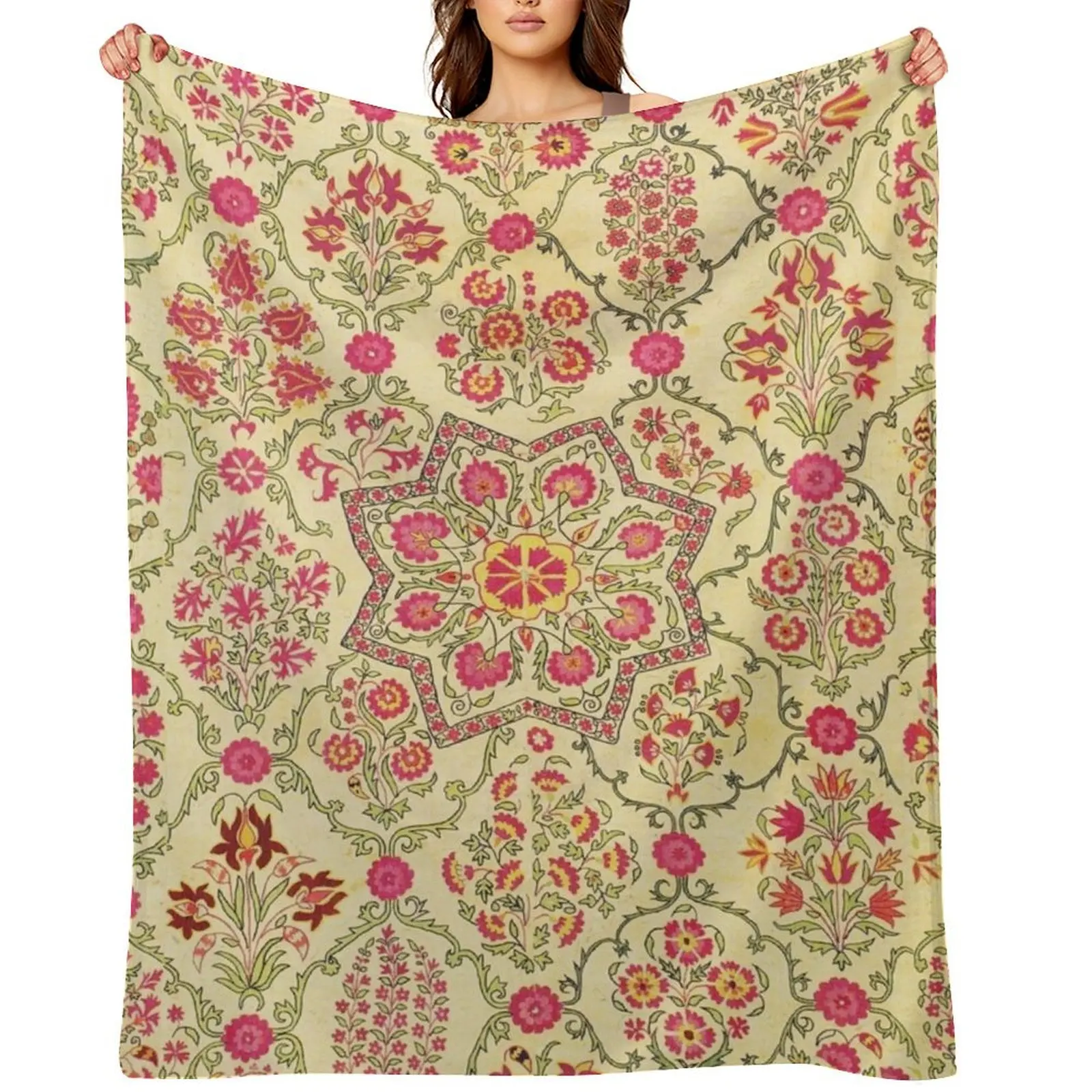 

Vintage Bohemian Suzani 2 Throw Blanket Summer Beddings Picnic Flannel Fabric Blankets Sofas Of Decoration Blankets