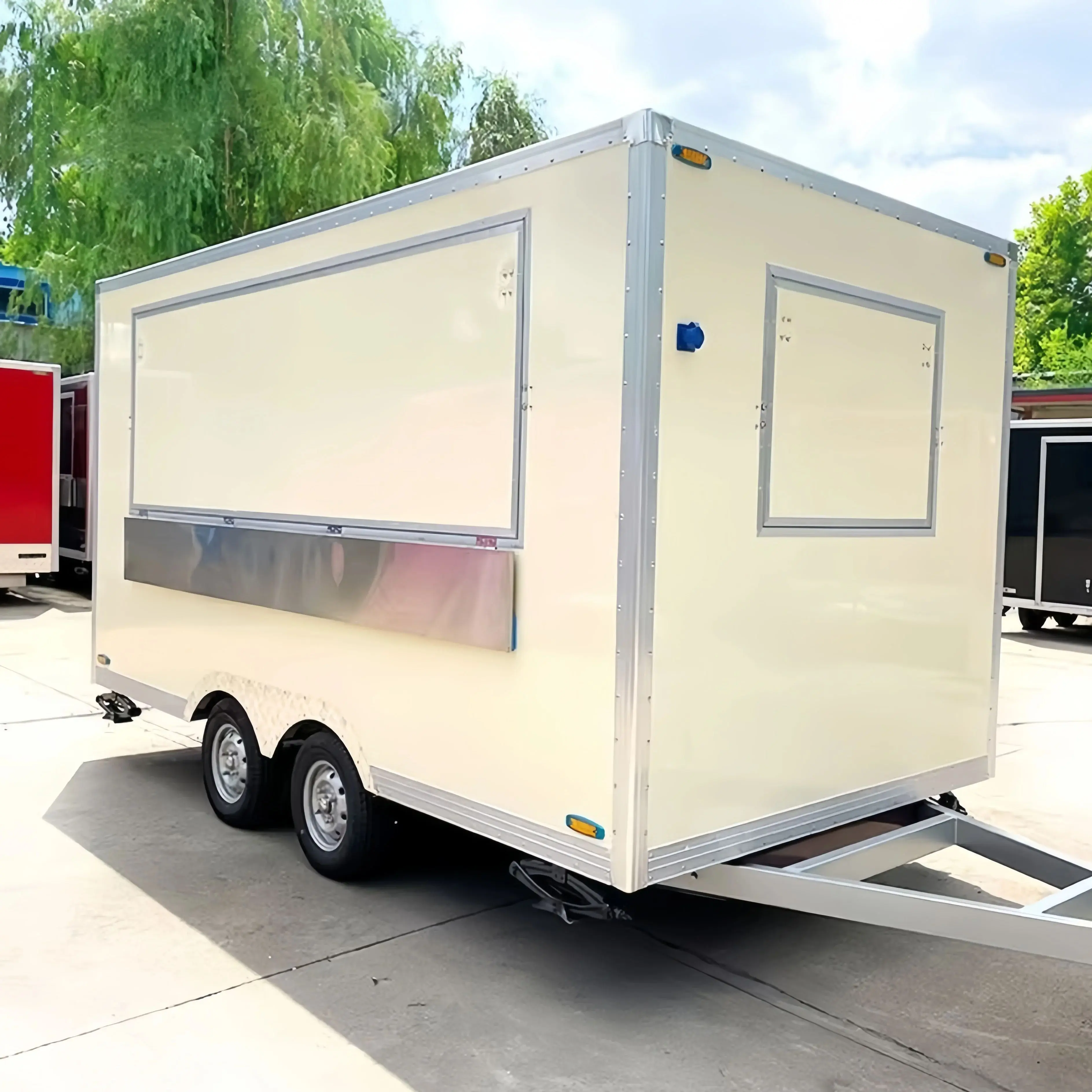 

New Food Truck Trailer Customzied Food Truck Street Mobile Kitchen Smoothie Juice Bar Tent Caravan
