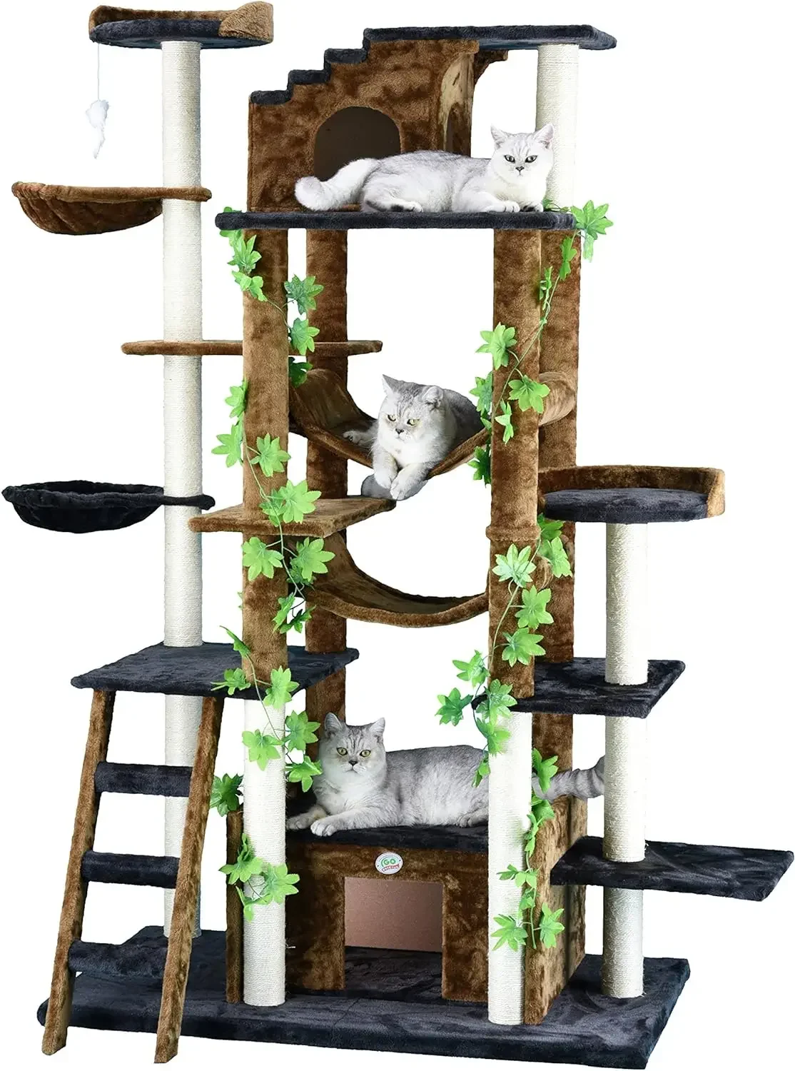 

Go Pet Club 77-Inch Cat Tree, коричневый/черный