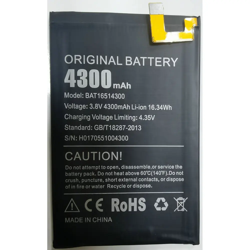 Doogee Y6 Max Mobile Phone Battery, New, BAT16514300