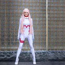 Halloween Adults White Zero Two 02 Suit DARLING in the FRANXX Cosplay Costume Zentai Bodysuit Woman Party Jumpsuit