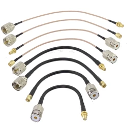 RG316 RG58 UHF PL259 SO239 to SMA Male Plug & Female Jack Connector Crimp RF Coaxial Jumper Pigtail Cable Wire 6inch~10M