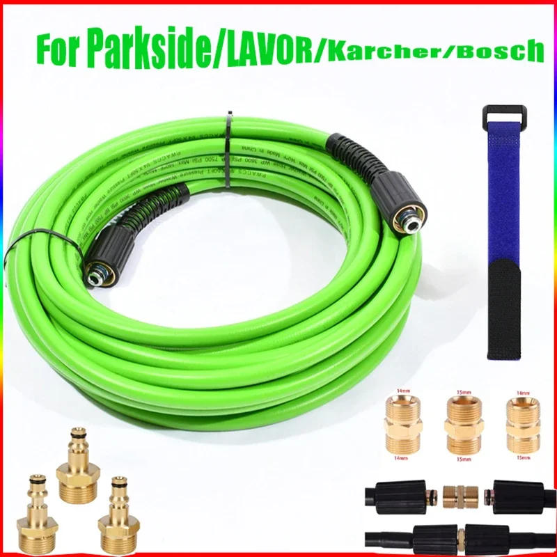 Alta Pressão Lavadora Mangueira, Car Wash Mangueira, Mangueira de limpeza, Conector Conversor, M22-14 e 15 Adaptador para Parkside, Lavor, Karcher,