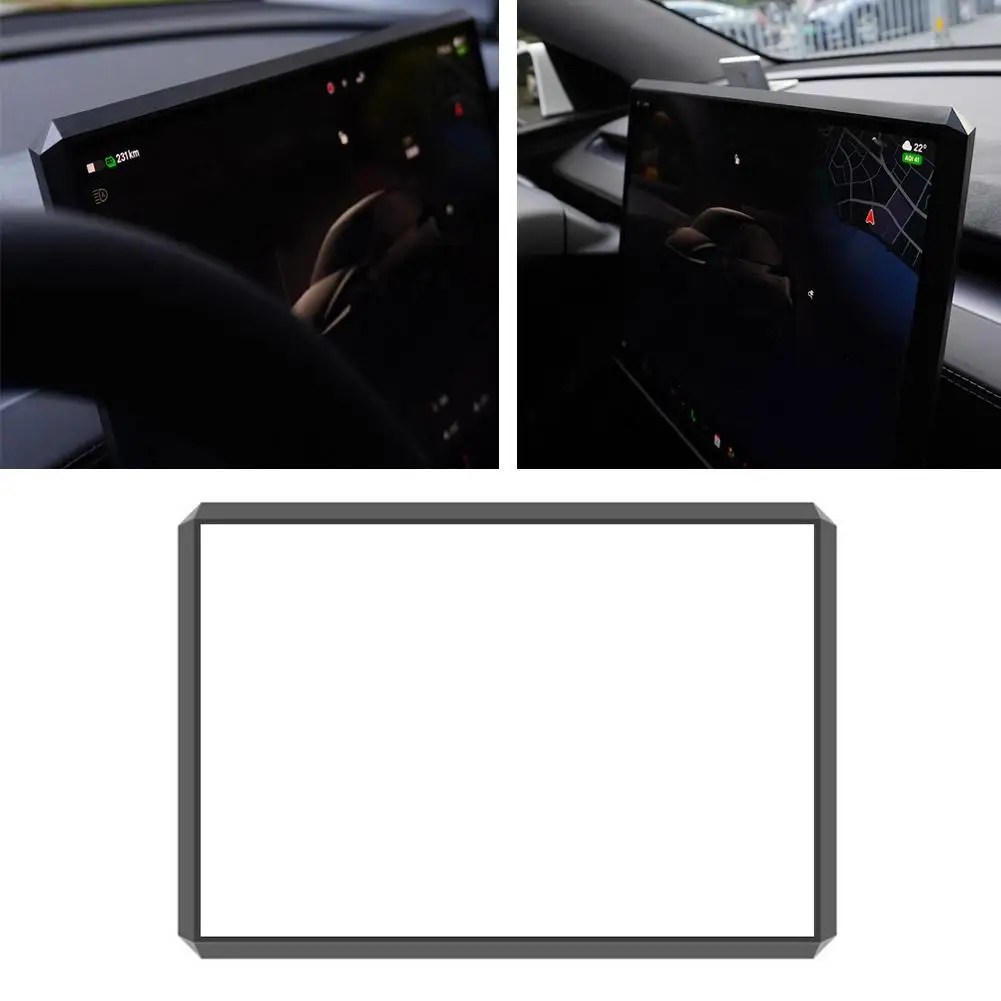 Für Tesla Highland Y Juniper 2023-2025 Cyber Silikon-Schutzrahmen Kantenschutz Navigationsbildschirm-Schutzfolie – Detail 3