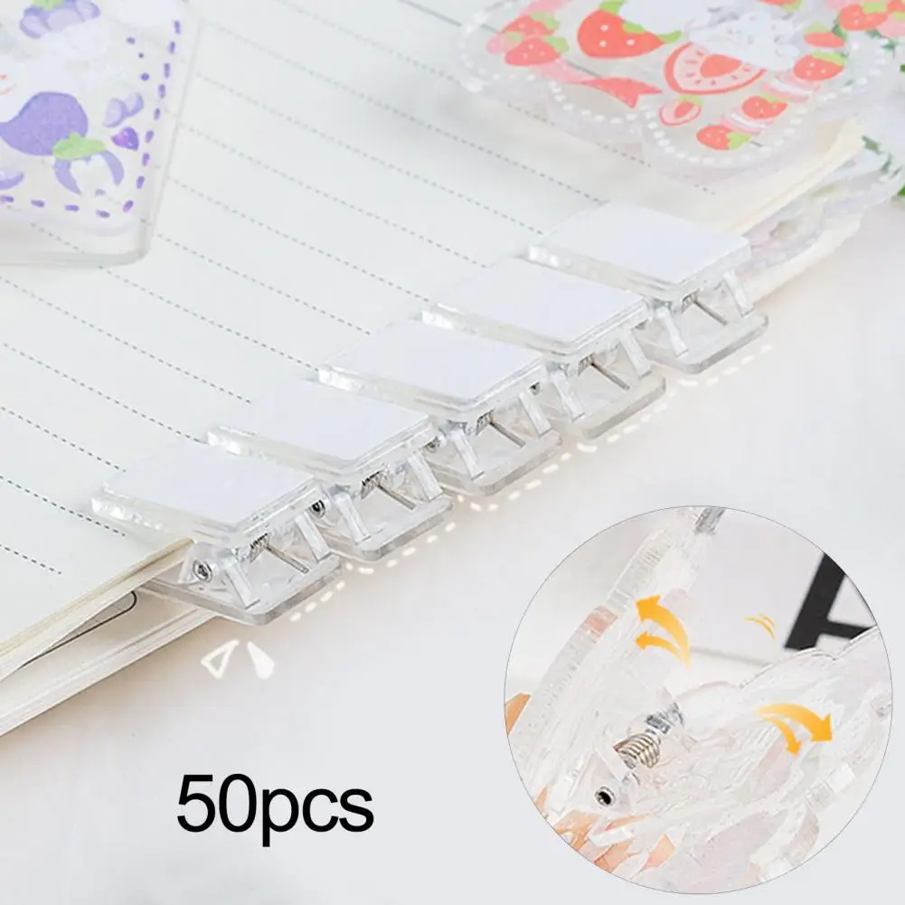 50Pcs Self-Adhesive Wall Hanging Clips Transparent Mini Document Paper Clips Wall Clips Office Accessories