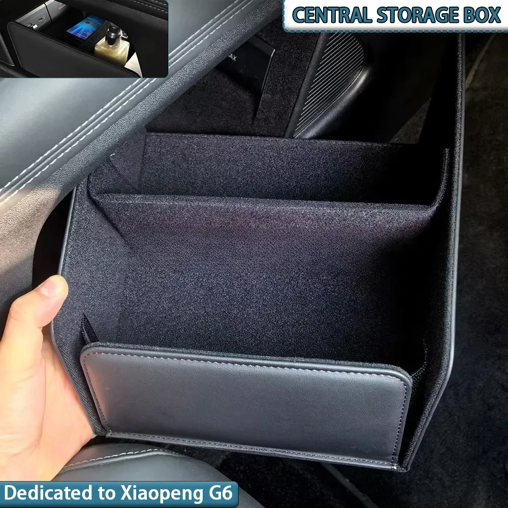 1 pc PU Leather Car Lower Central Console Storage Box Organizer Holder Case for Xpeng Xiao Peng G6 Interior Accessory