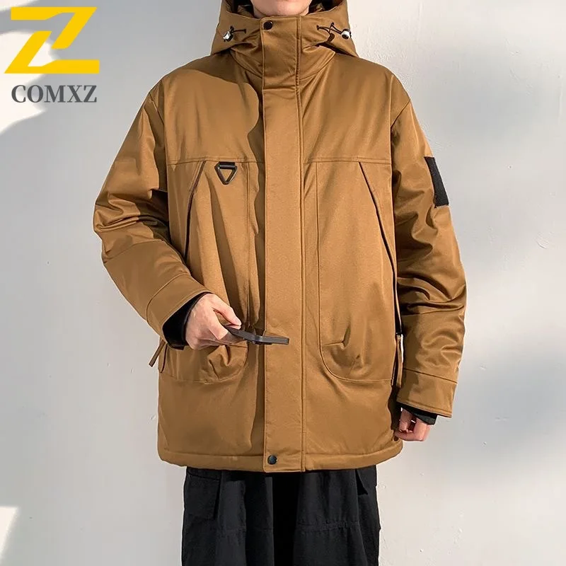 

Men Parker Coat 2025 Winter Warm Windproof Waterproof Skiing Workwear Multi-Pocket Outdoor Cold Proof Casual Winter Jacket