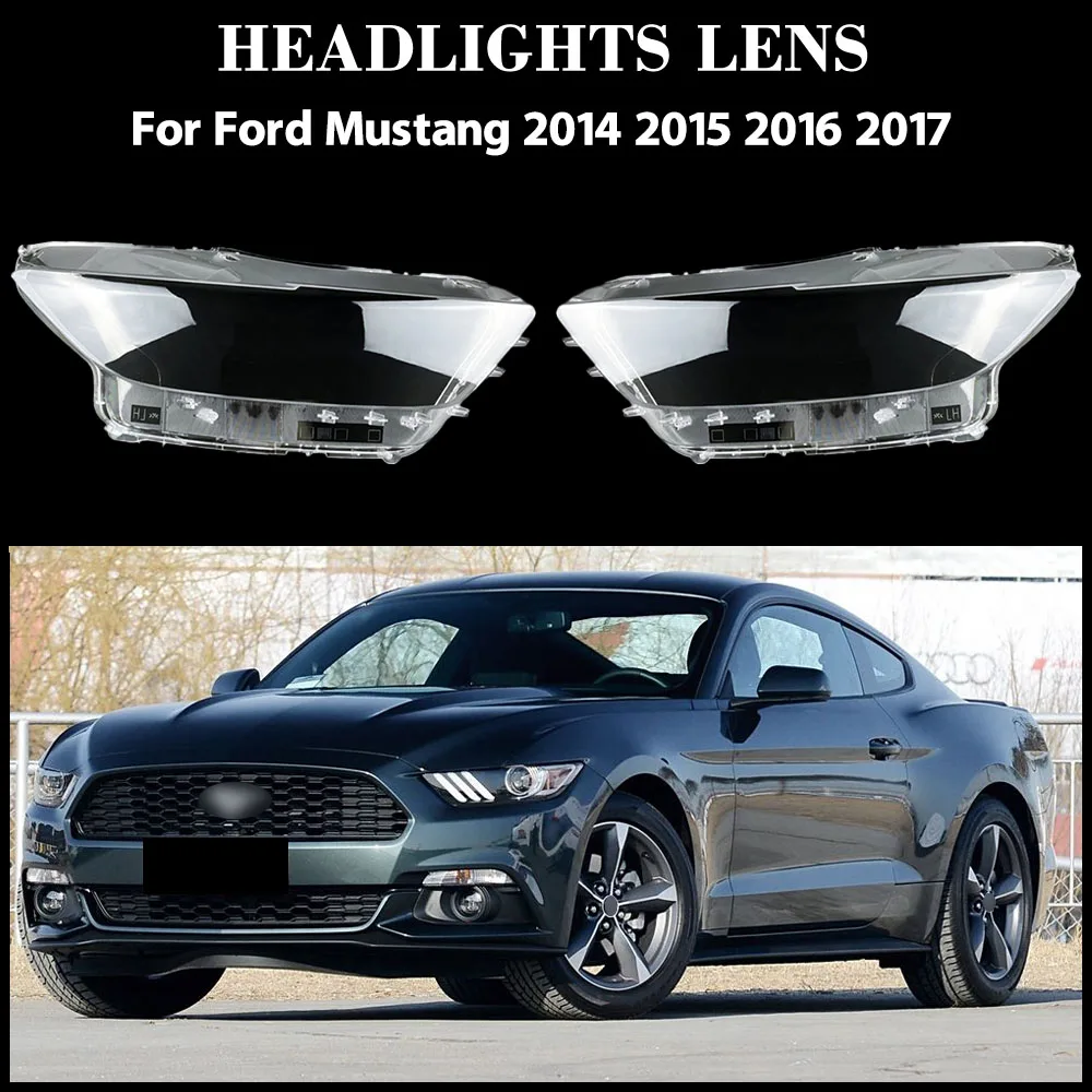 

Для Ford Mustang 2014 2015 2016 2017, крышка фары, прозрачная линза, корпус фары, замена оригинального абажура из плексигласа