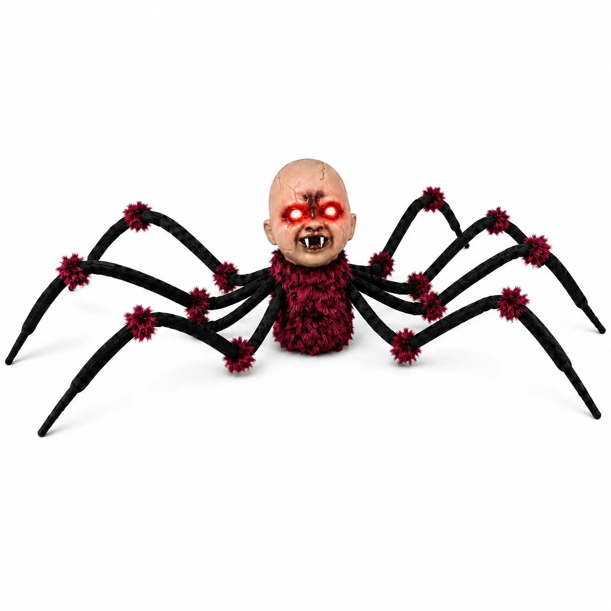 Ghost Bat Head with Spider Legs Prop Halloween Toy Decoration Horror Demond Move with Music Halloween Haunted House Decoration