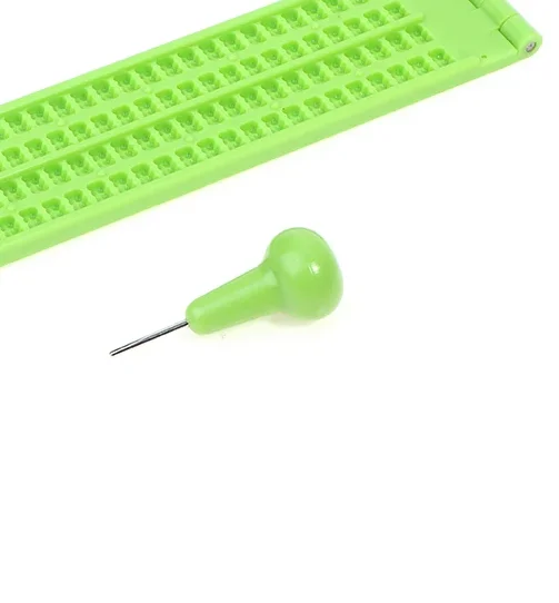 

Plastic Braille Writing Slate School Portable Practical With Stylus Practice