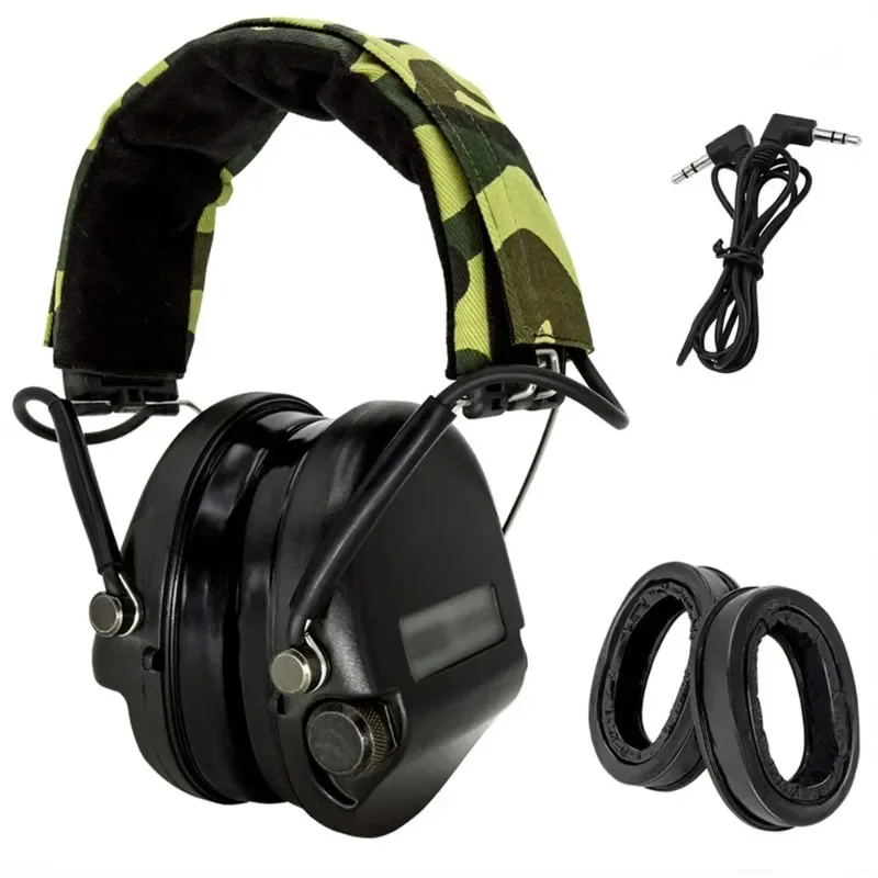 Headset MSASordin Taktis Airsoft, Headset Menembak Perlindungan Pendengaran Elektronik Aktif dengan Penutup Telinga Gel