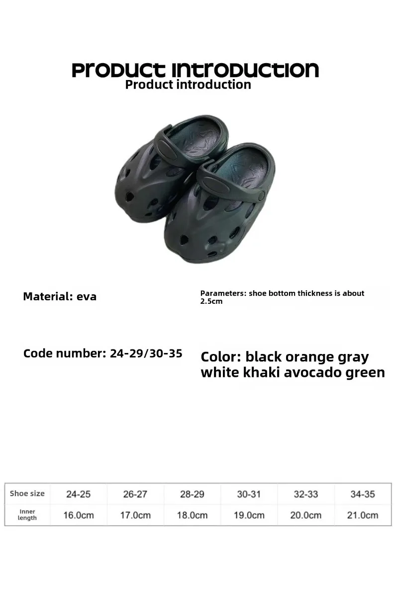 2025 New Children's Bag Head Sandals Baby Non-slip Lightweight Cool Slippers Breathable Girls Hole Shoes Wear Boys Overshoes view 6