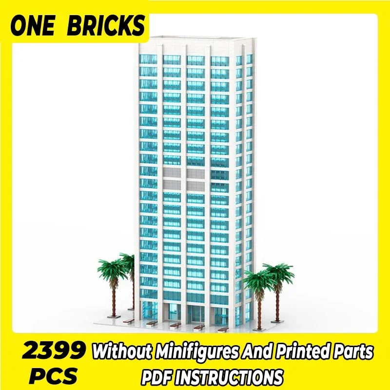 Street View Model Moc Building Bricks 180 E Broad Office Tower Technology Modular Blocks Gifts Christmas Toys DIY Sets Assembly