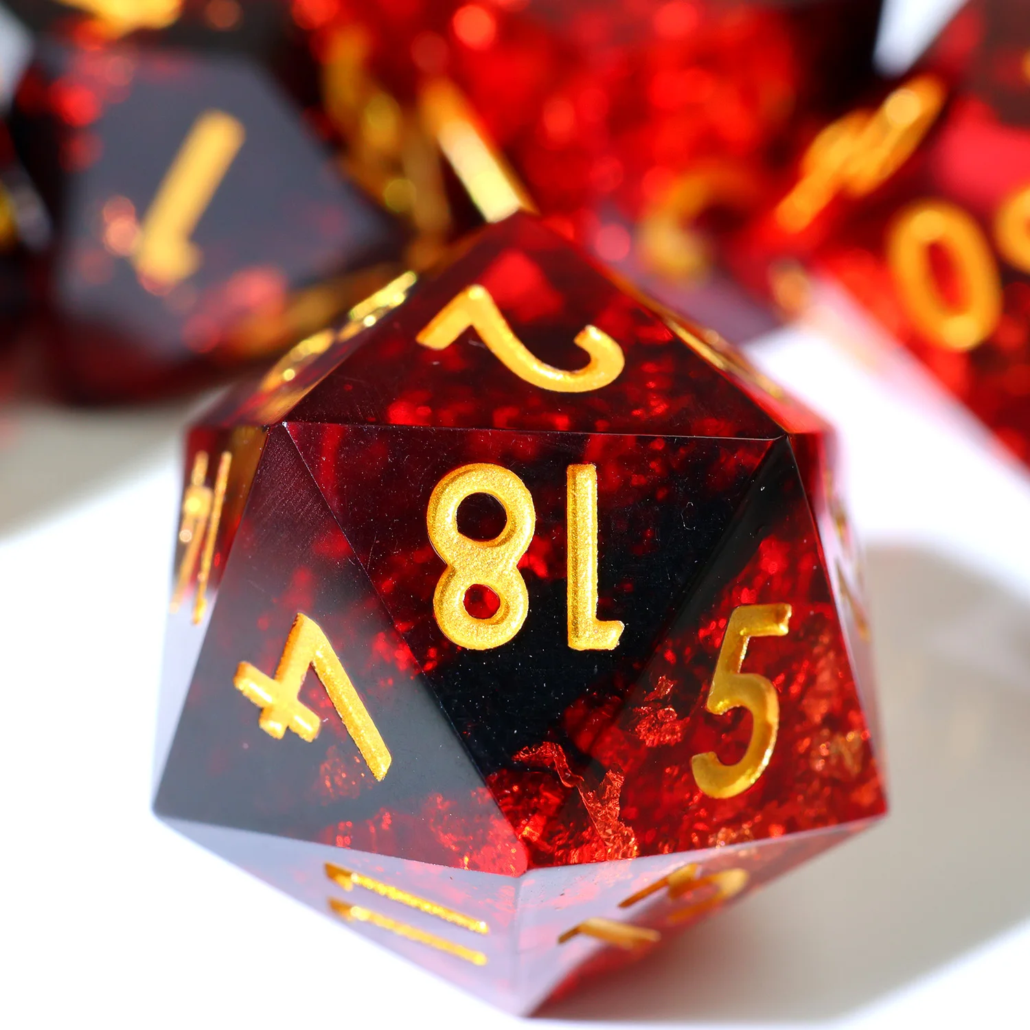 Board Game Dungeons And Dragons - مجموعة نرد متعددة الأوجه مصنوعة يدويًا،