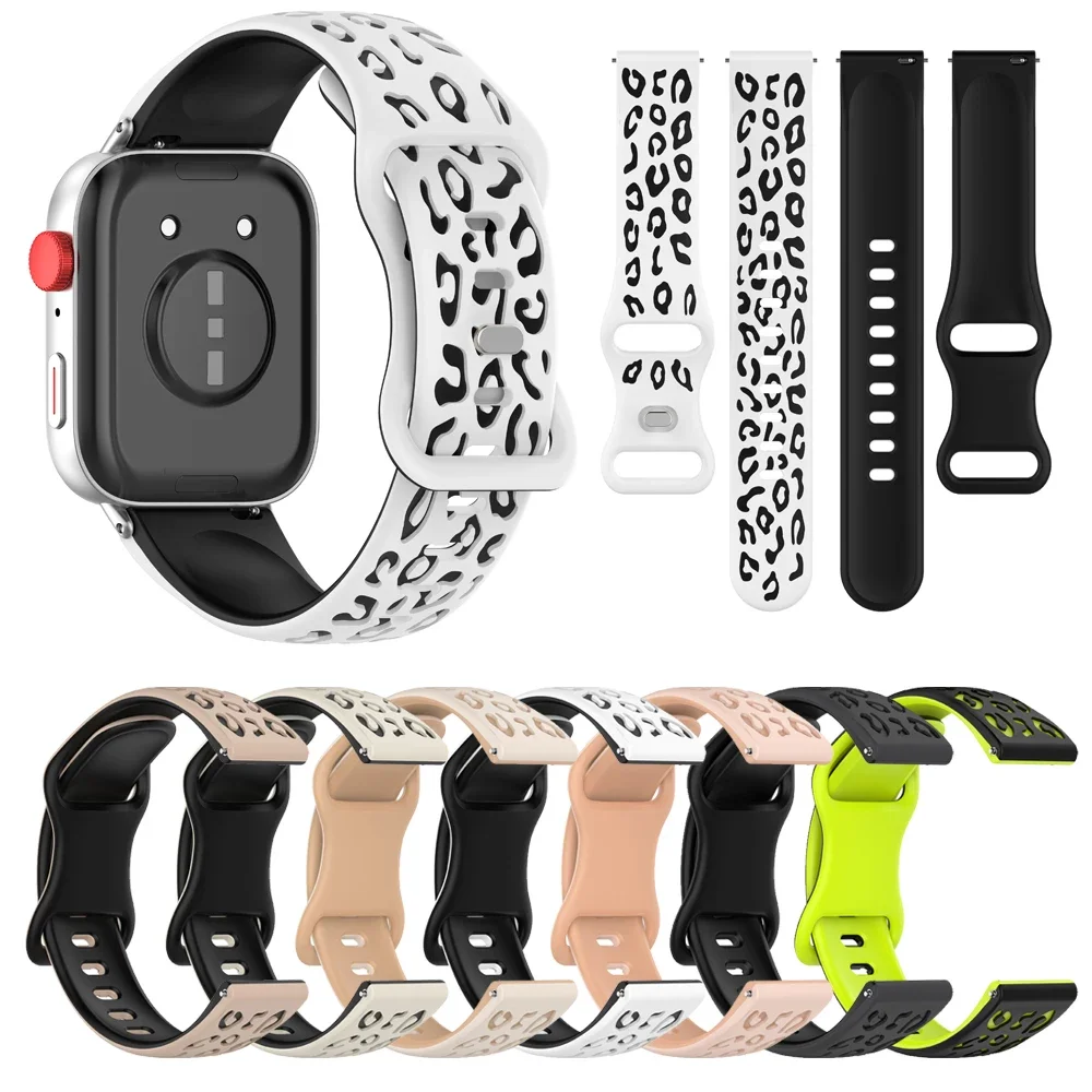 18 20 20mm Silicone Leopard Strap For Samsung Galaxy Watch 7 6 5 4 40mm 44mm/Watch 4 6 Classic/Active 2/5 Pro/Watch 3 41mm Band