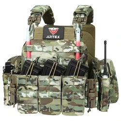 ARTEX Tactical Vest with Triple Magazine Pouch, 1000D Nylon Fabric, Quick Release, 6094K, Hunting, Airsoft Combat Accessories