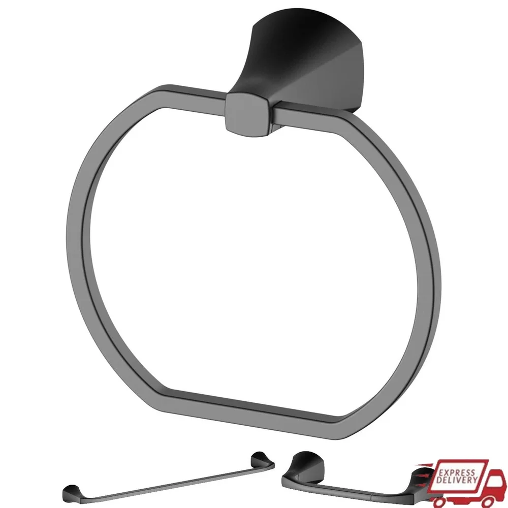 

Набор оборудования для ванной комнаты из 3 предметов, матовый черный вешалка для полотенец, держатель для туалетной бумаги, кольцо для полотенец, прочный цинковый сплав, современный дизайн, простая установка