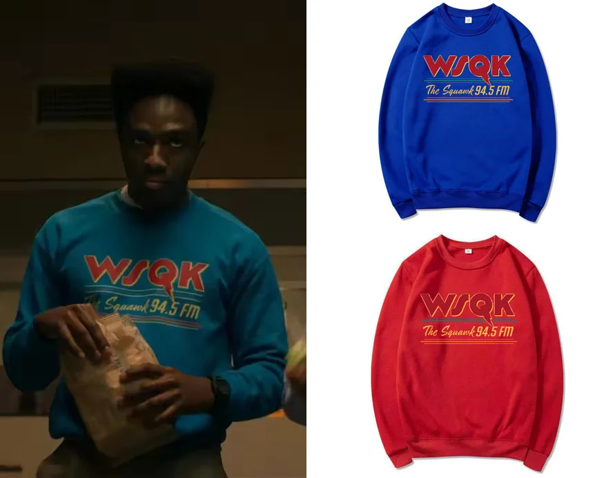 Image of WSQK „The Squawk“ Langarm-Sweatshirts Dustin Henderson Streetwear Männer Frauen Hoodies