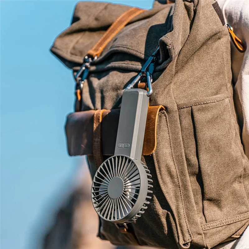 Ventilatore kaki alimentato da ABUS-USB per la repellenza delle zanzare, ideale per attività all'aperto e uso in desktop: portatile e montato in vita