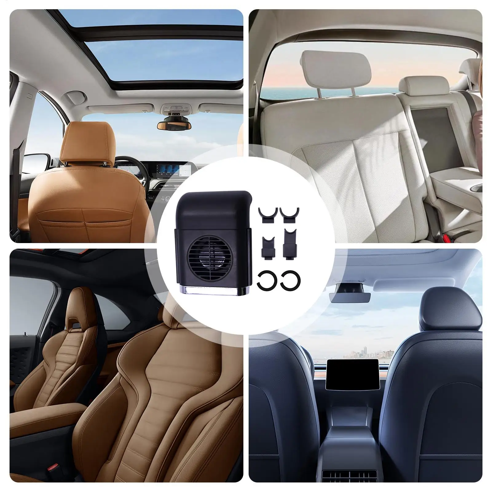 Backseat Headrest Fan Plug-In Summer Appliance Backseat Air Blowing Fan For Adventure Travel Commuting Sedan Truck SUV RV Kids