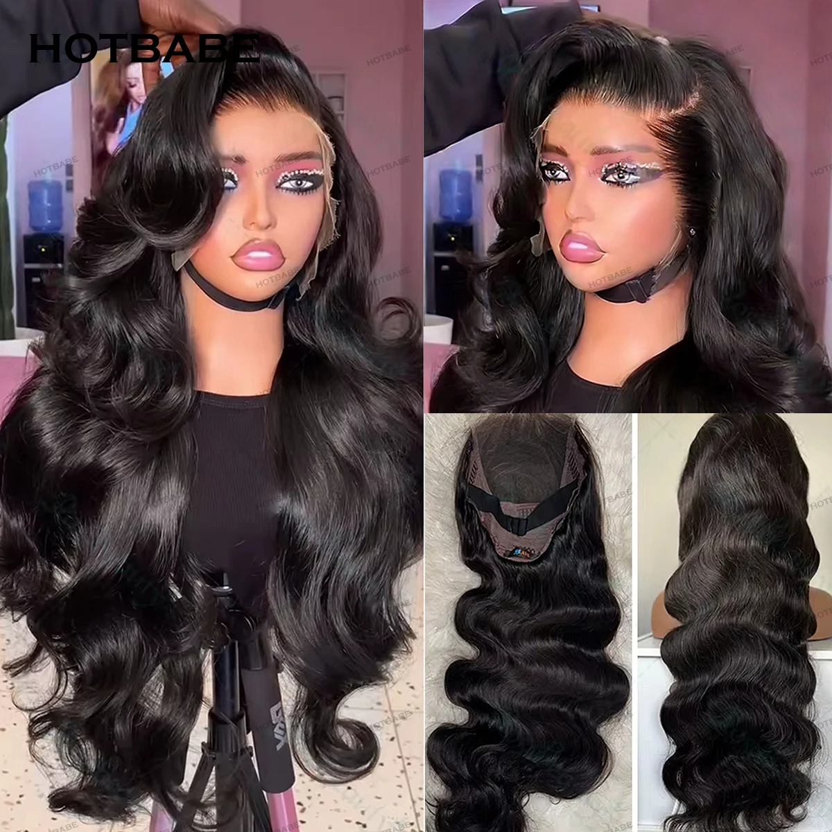 

Glueless Wigs Human Hair 13x6 HD Lace Wigs Frontal Wig Preplucked 400% Density Body Wave 360 HD Lace Transparent Wig Wear And Go