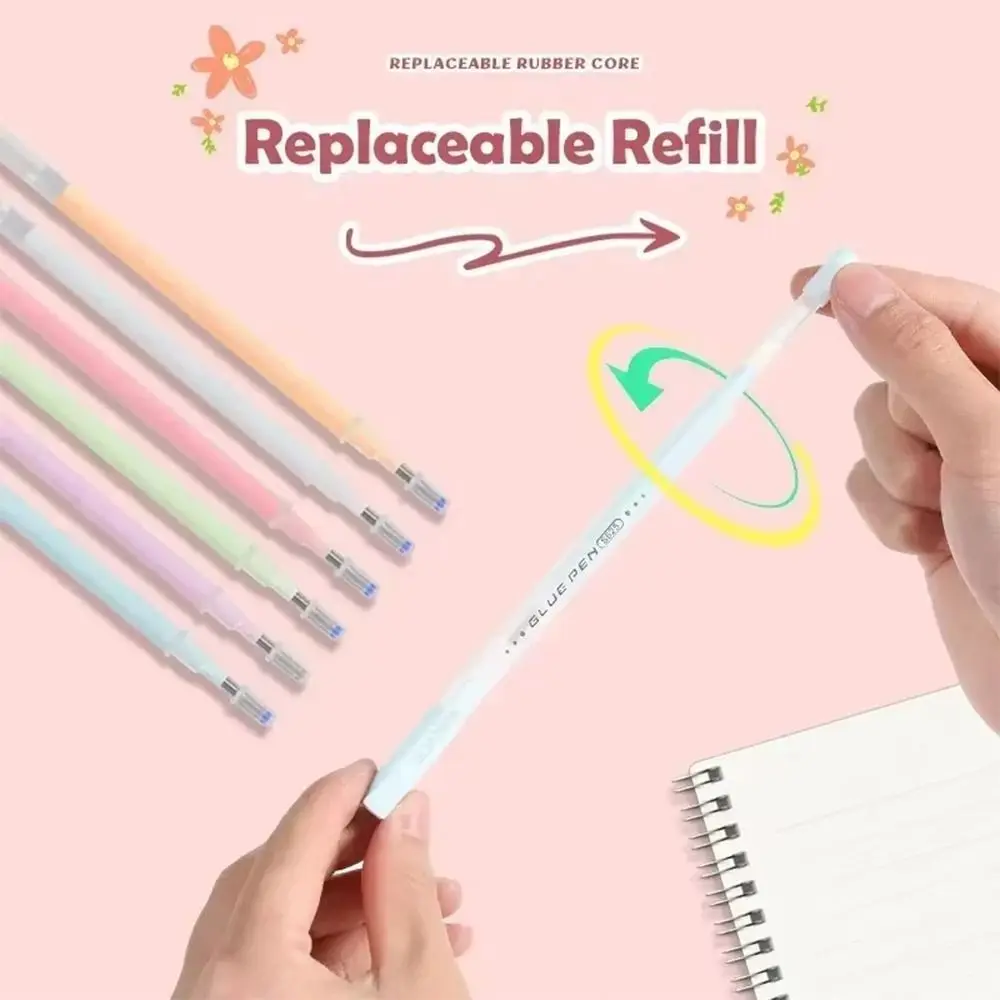 6PCS/Set High Quality Candy Color Glue Pen Quick-Dry High Viscosity Dot Glue Sticks Dispensing Pen Students
