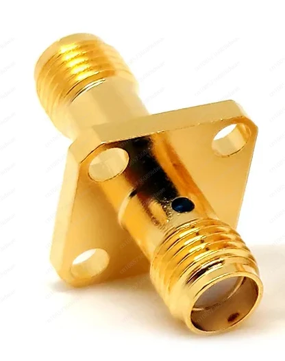 

5pcs 18GHZ SMA female to female connector, four hole flange wall fixed SMA-KFKG stainless steel high-frequency connector