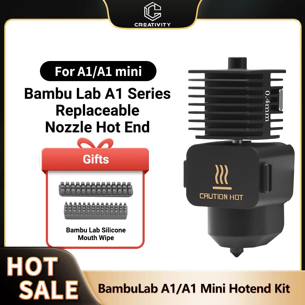 

Hotend Kit For BambuLab A1/A1 Mini Fast Speed Hot End Assembly 0.2/0.4/0.6/0.8mm Hardened steel Nozzle 3D Printer Part