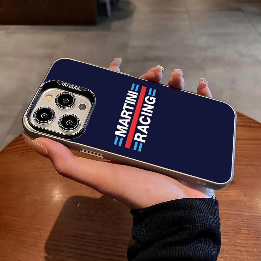 Чехол для телефона Racing Martini для iphone 17, 16, 15, 14, 13, 11, 12 Pro Max Xr X Xs 8 7 Plus, цветной серебристый чехол