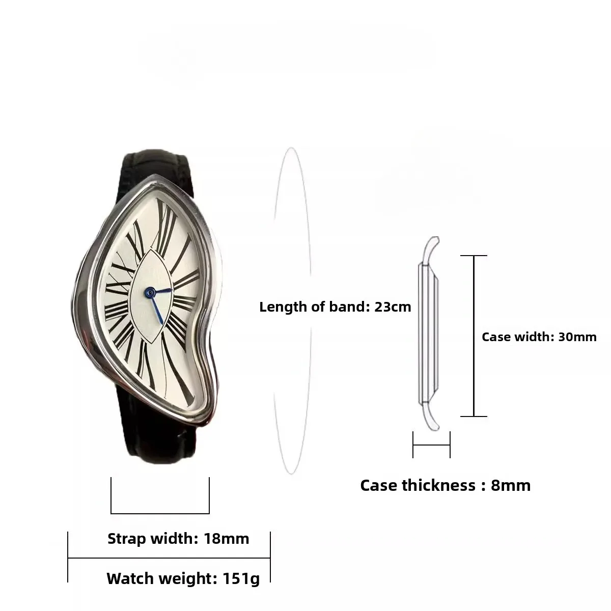 ساعة كوارتز رجالية من Alien Watch Creative Fashion Trend Melt Twisted Vintage Niche Premium Watch #2