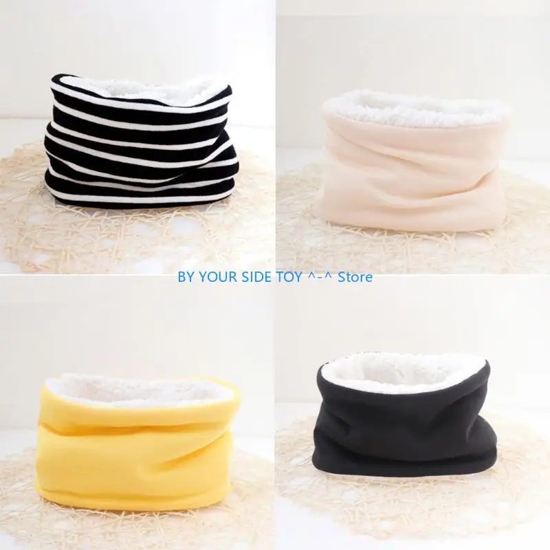 

Autumn Winter Baby Scarf Solid Color Plush Scarves Neckerchief Children Thick Warm Neck Collar for Boys Girls U6XE