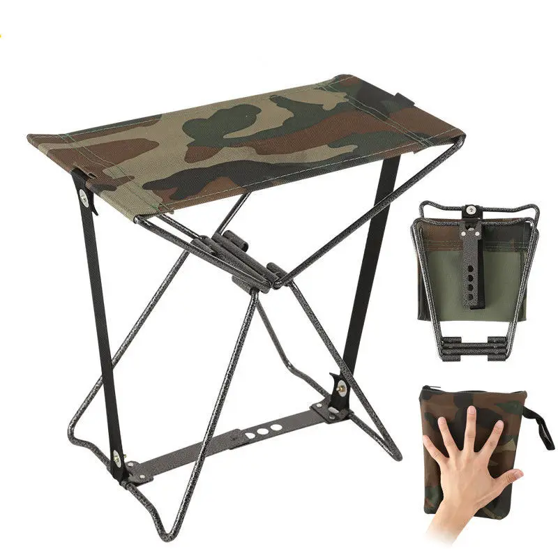 Folding Stool Outdoor Portable Camping Travel Mini Mazza Lightweight Oxford Cloth Wire Stool Subway Queuing Fishing Artifact