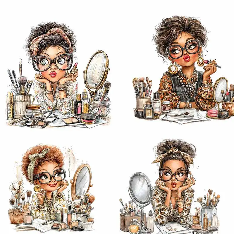 Fashion Beauty Table Makeup Girl Wall Stickers Dressing Room Beautification Background Decoration Decals for Girls AA449