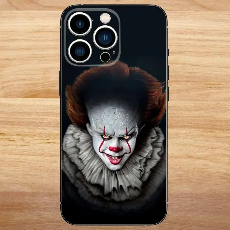 Horror Pennywise Clown Phone Case For iPhone15,14,13,12,11,Pro,Max,Plus,Mini,X,XS,XR,8,7,6,S,Plus,SE Soft Black Case