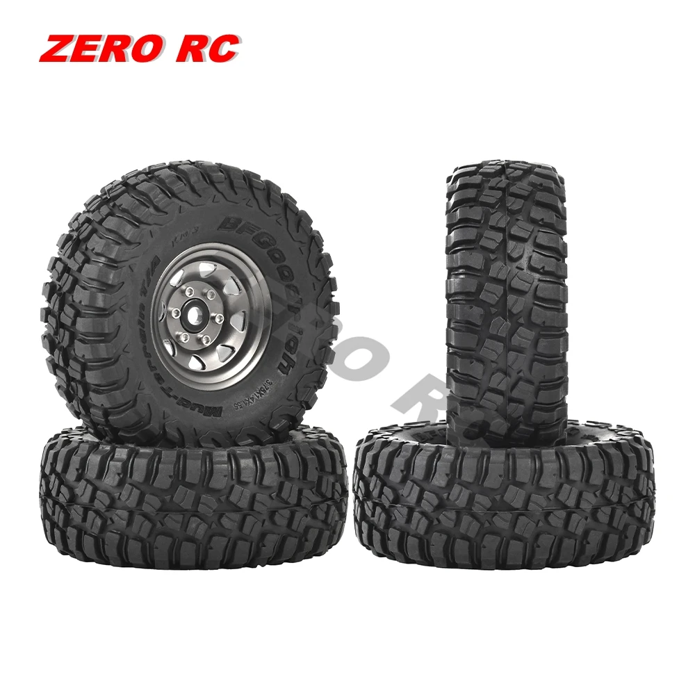 KINGCOO 4 Cerchi Beadlock In Metallo 1,55 Pollici Per RC Crawler 1/10 – Lega Alluminio, Adatti Per Axial Tamiya CC01 (Nero)