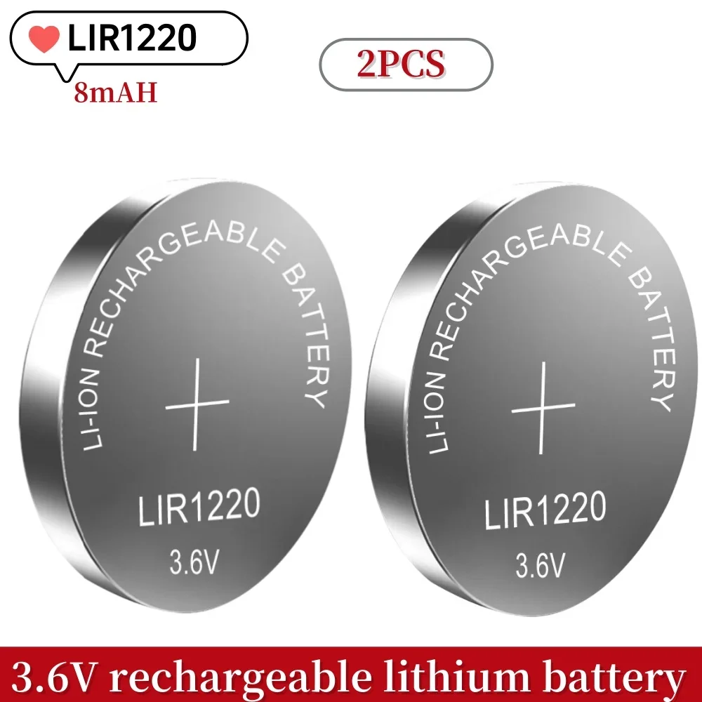 1-10PCS LIR1220 1220 3.6V Rechargeable Battery Lithium Batteries charging