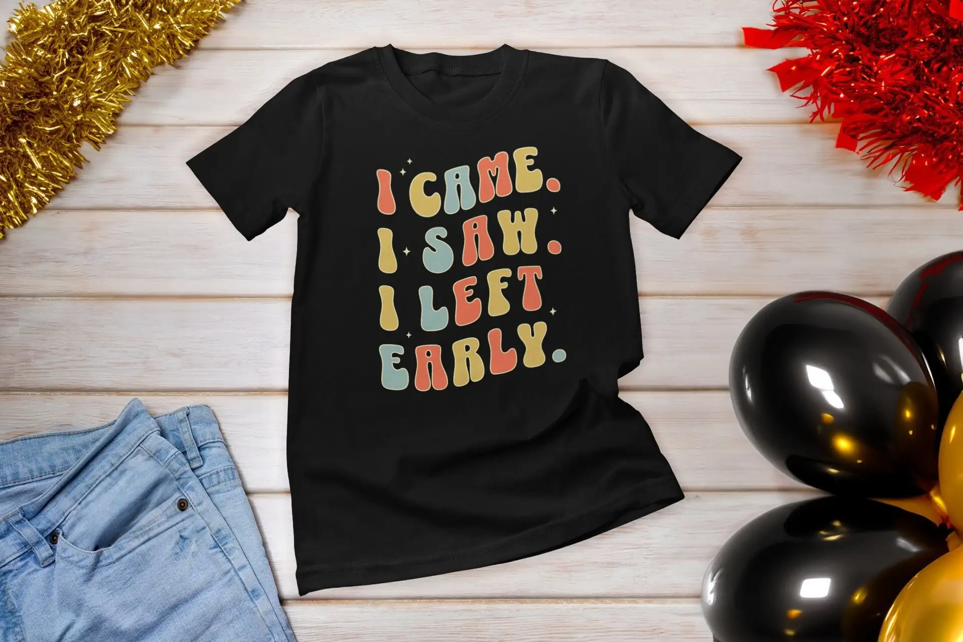 

I Came Saw left Early T Shirt Funny Anxiety Introvert gift Women So For Her